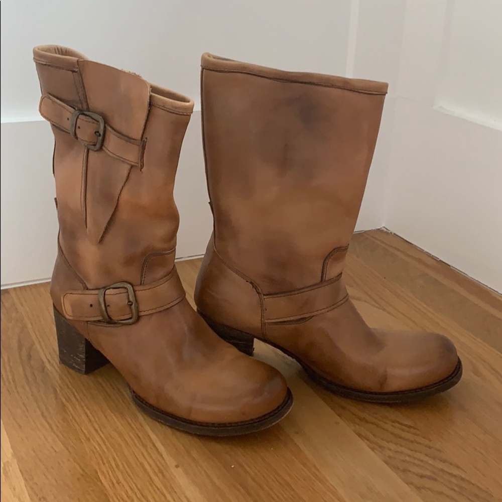 Bed Stu Victoria Boot - tan and grey - size 6